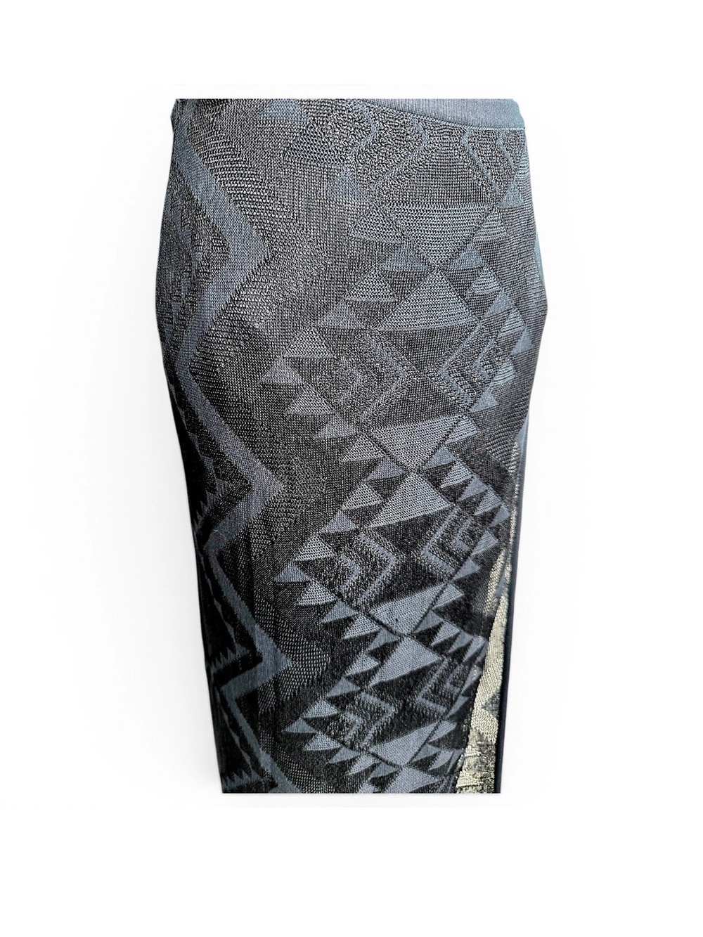 Salvatore Ferragamo Vintage Navy Knit Wrap Maxi Skirt Made Italy M